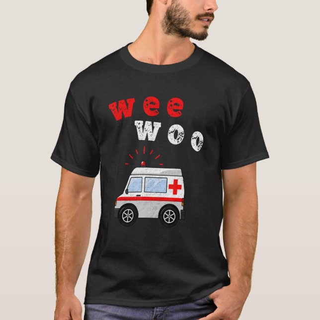 Camiseta Wee Woo Bus Ambulance AMR Retro EMT Paramédico (Anverso)