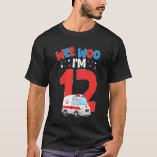 Camiseta Wee Woo Tengo 12 Años Edad 12 Cumpleaños Niños