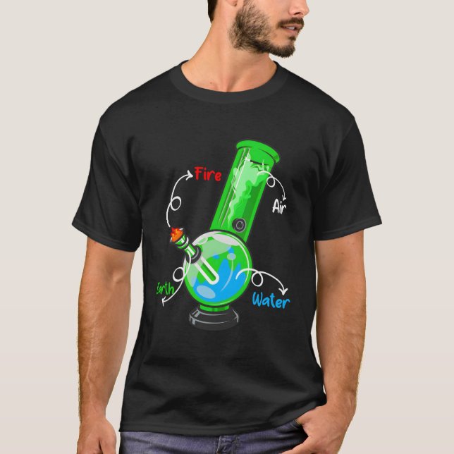 Camiseta Weed Bong Elets Bomba Anatomía De Fumar De Agua (Anverso)