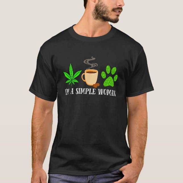Camiseta Weed Coffee Dog  Animals Fur Paw Dog Dad Mom (Anverso)