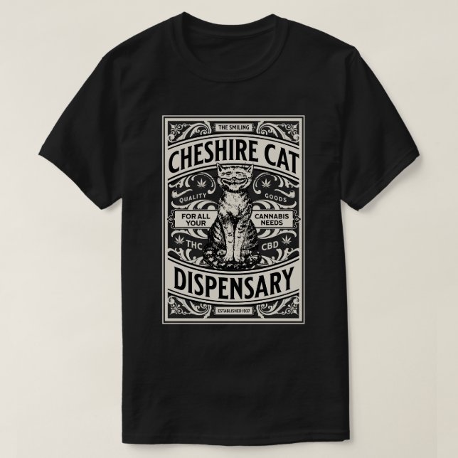 Camiseta Weed Dispensaria del Gato Cheshire (Diseño del anverso)