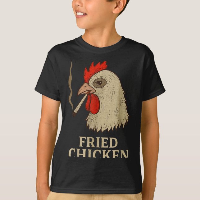 Camiseta Weed Meme Funny Fried Chicken Smoking  (Anverso)