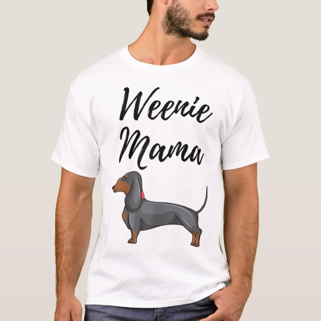 Camiseta Weenie Mama Funny Dachshund Lover Weiner Dog Gift (Anverso)