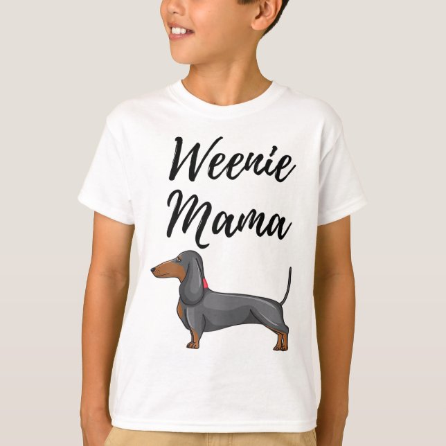Camiseta Weenie Mama Funny Dachshund Lover Weiner Dog Gift (Anverso)