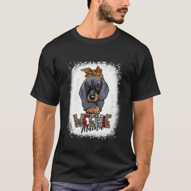 Camiseta Weenie Mama Leopard Dachshund Mom (Anverso)