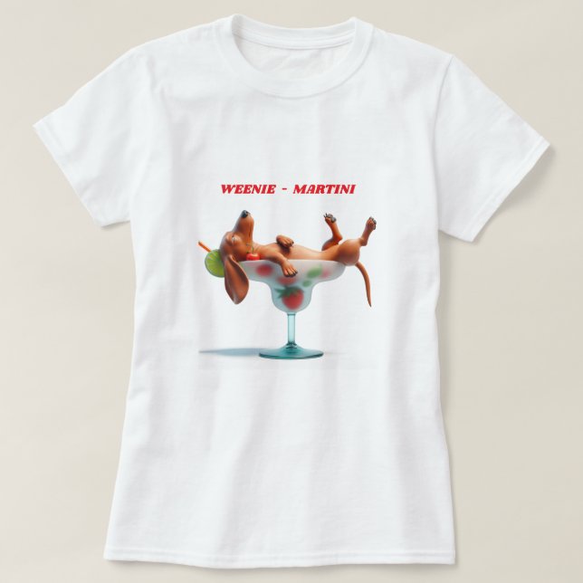 CAMISETA WEENIE MARTINI DACHSHUND (Diseño del anverso)