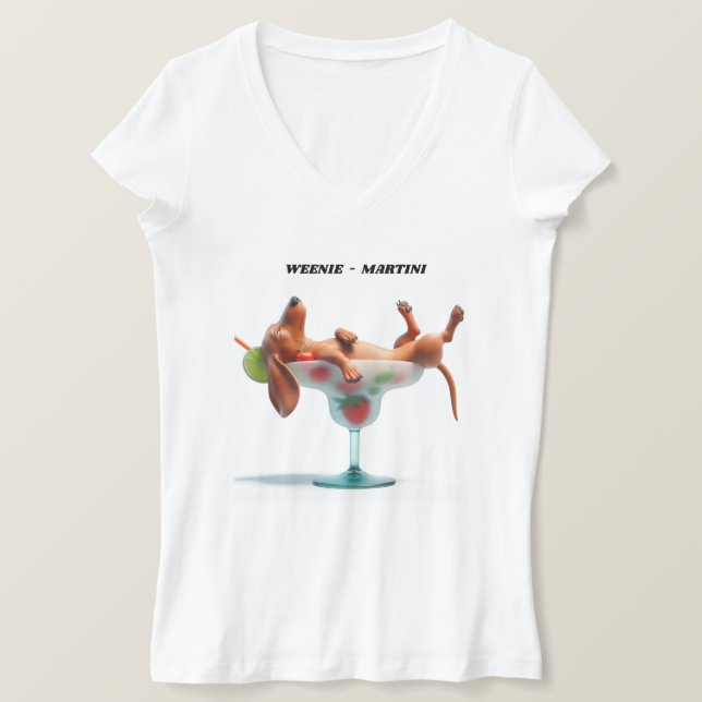 CAMISETA WEENIE MARTINI DACHSHUND (Anverso del diseño)