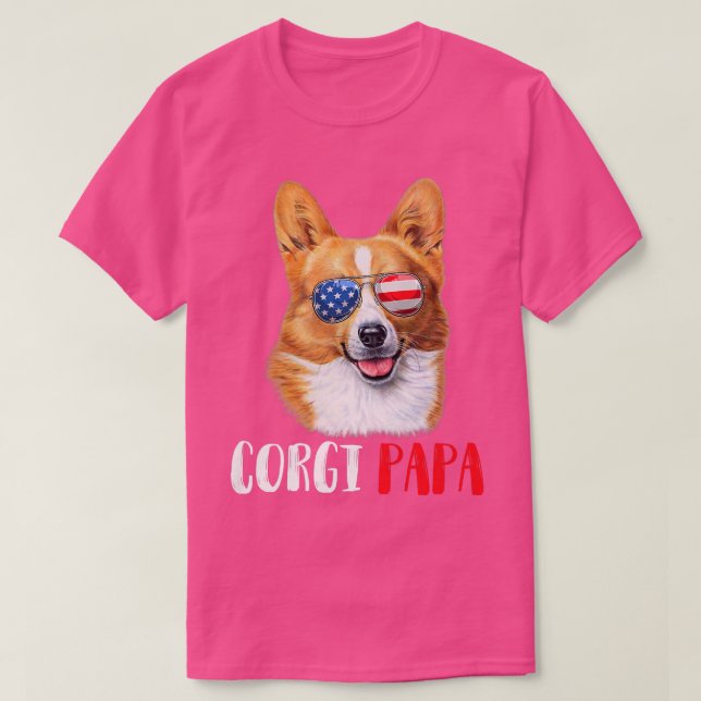 Camiseta Weenie Papa Corgi Dad Dog Corgi Lovers  (Diseño del anverso)