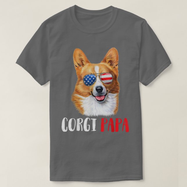 Camiseta Weenie Papa Corgi Dad Dog Corgi Lovers (Diseño del anverso)