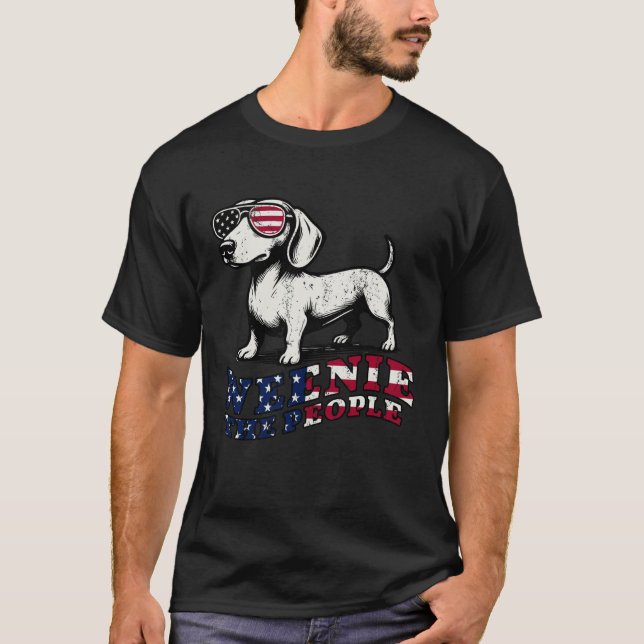 Camiseta Weenie The People Dachshund 4th of July Patriotic  (Anverso)