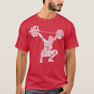 Camiseta Weightlifting Typography Fitness Gym Word Art