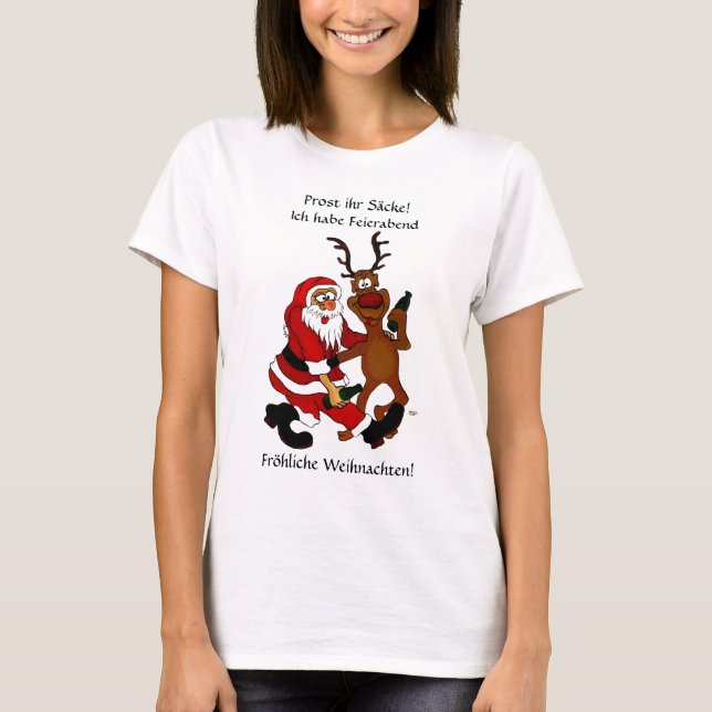Camiseta Weihnachtsmann mit Elch (Anverso)