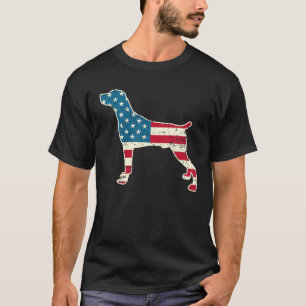 Camiseta Weimaraner 4 De Julio Hombres Hombres EEUU Bandera