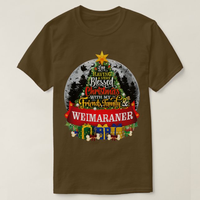 Camiseta Weimaraner Dog Amantes Navidades Spruce Tree Gift (Diseño del anverso)