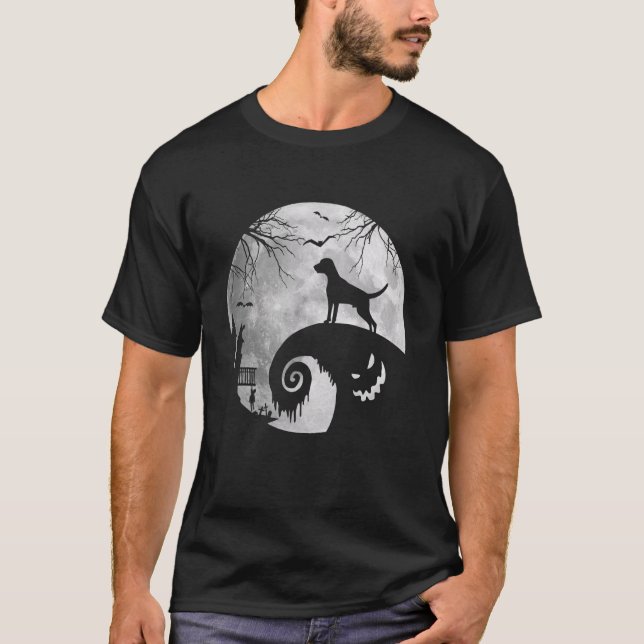 Camiseta Weimaraner Dog And Moon Halloween Costume Dog Love (Anverso)
