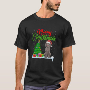 Camiseta Weimaraner Dog Christmas Tree ilumina divertidas N