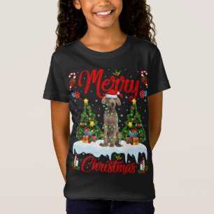 Camiseta Weimaraner Dog Lights Xmas Tree Santa Weimaraner C
