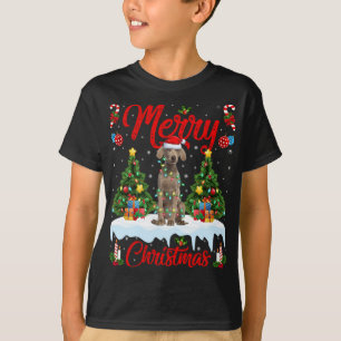Camiseta Weimaraner Dog Lights Xmas Tree Santa Weimaraner C