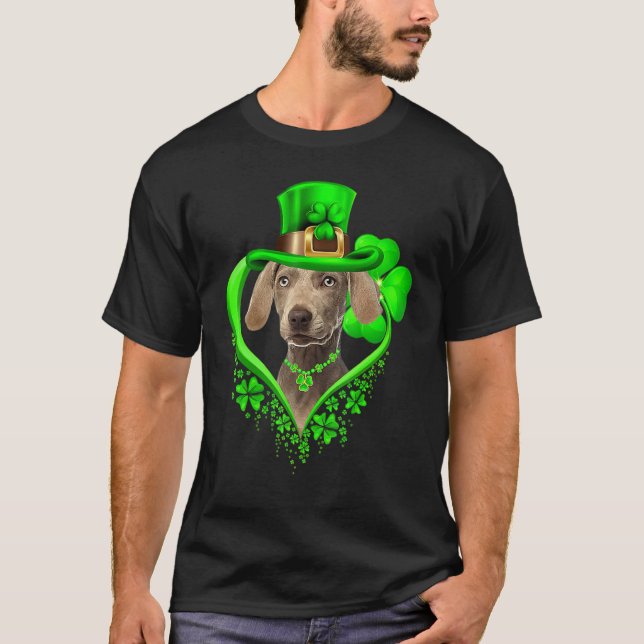 Camiseta Weimaraner Dog St Patricks Day Lover Irish Shamroc (Anverso)