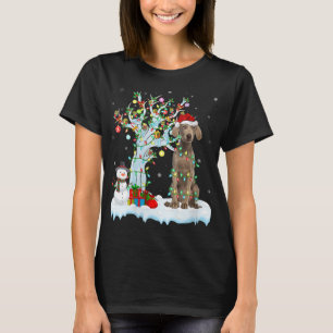 Camiseta Weimaraner Dog Xmas Tree Lighting Santa Weimaraner