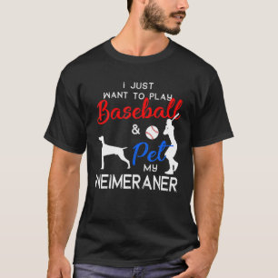 Camiseta Weimaraner Funny Dueño De Perro De Béisbol Lover X