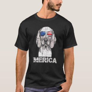 Camiseta Weimaraner Gafas De Sol Bandera Estadounidense 4 D
