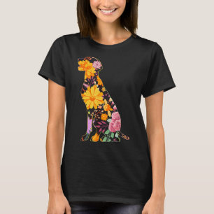 Camiseta Weimaraner Labrador Flor Floral Retro