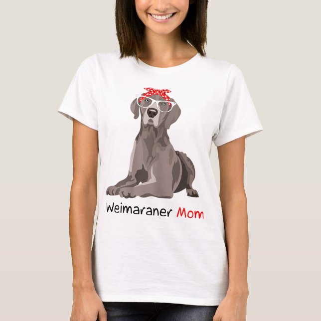 Camiseta Weimaraner Mom Bandana Mujeres Weimaraner Dog (Anverso)