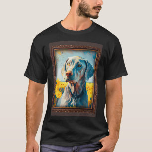 Camiseta Weimaraner Pintando Flor De Girasol Mamá Flo