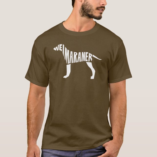 Camiseta Weimaraner Word Art - Dog Lover Typography Design (Anverso)