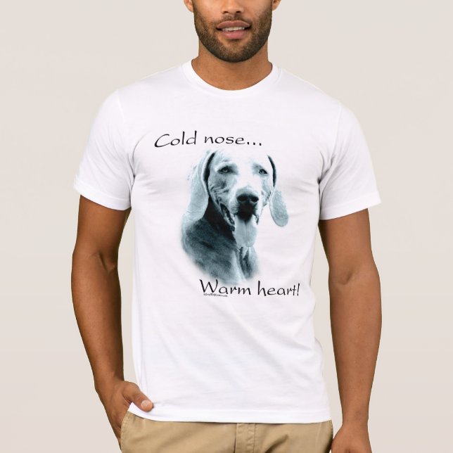 Camiseta Weimeraner Cold Nose cálido corazón (Anverso)