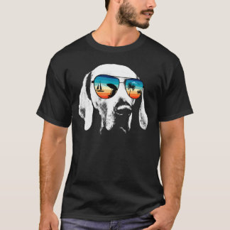 Camiseta Weimeraner Labrador Con Gafas De Sol Retro
