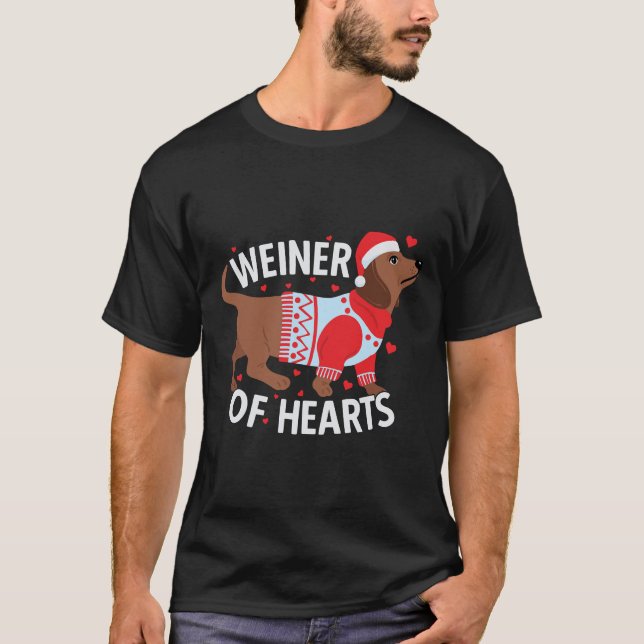 Camiseta Weiner De Corazones Cute Dachshund Weiner Dog Saus (Anverso)