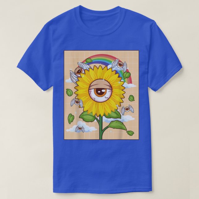 Camiseta Weirdcore Aesthetic Kawaii Sunflower Eye WingEy (Diseño del anverso)