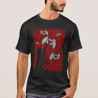 Camiseta Weirdcore Alas de los ojos de gato negro estético