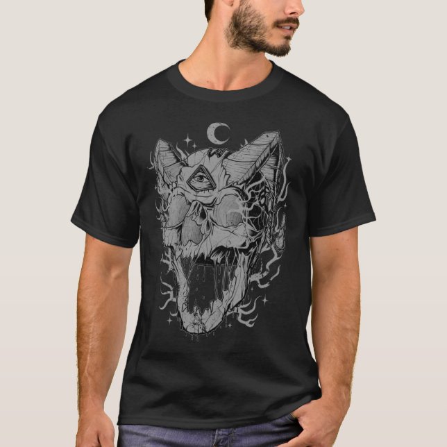 Camiseta Weirdcore Devil Skull Illuminati Eye Surreal 666 S (Anverso)