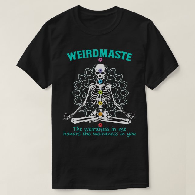 Camiseta Weirdmaste Meditación Yoga Definición Funny Skelet (Diseño del anverso)