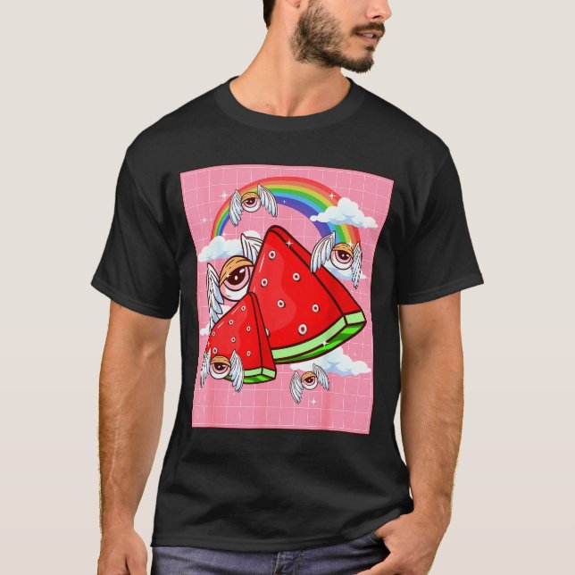 Camiseta Weirore Aesthetic Kawaii Watermelon Eyes Winged Ey (Anverso)