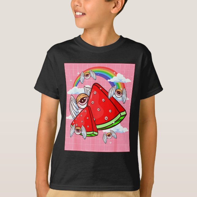 Camiseta Weirore Aesthetic Kawaii Watermelon Eyes Winged Ey (Anverso)