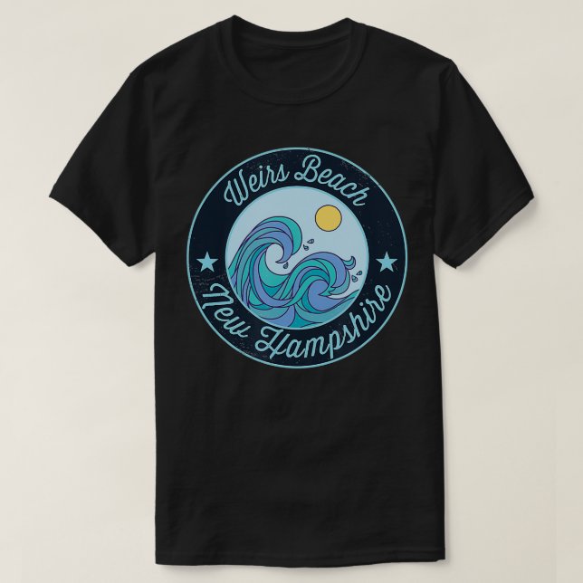 Camiseta Weirs Beach NH New Hampshire Souvenir Nautical Sur (Diseño del anverso)