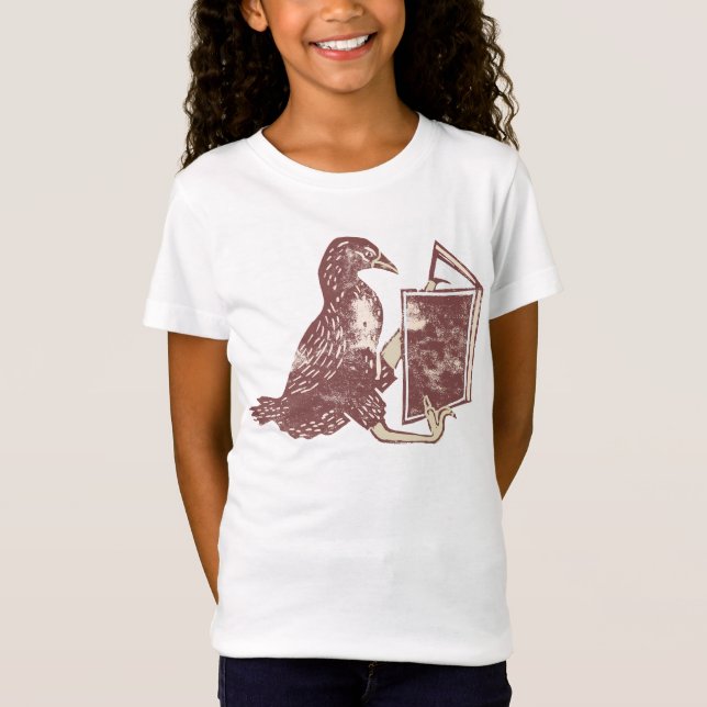 Camiseta Weka Bird leyendo un libro (Anverso)