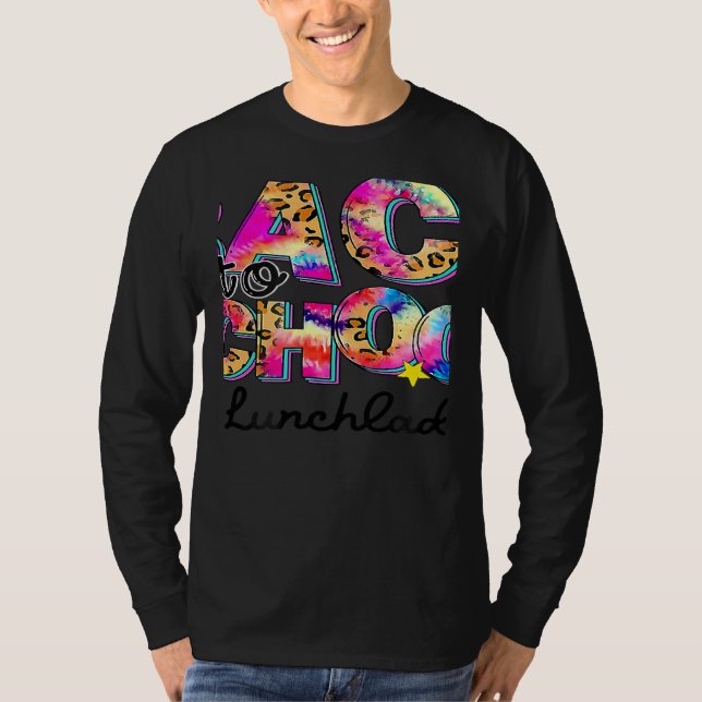 Camiseta Welcome Back To School Lunch Lady Leopard Tie Dye (Anverso)