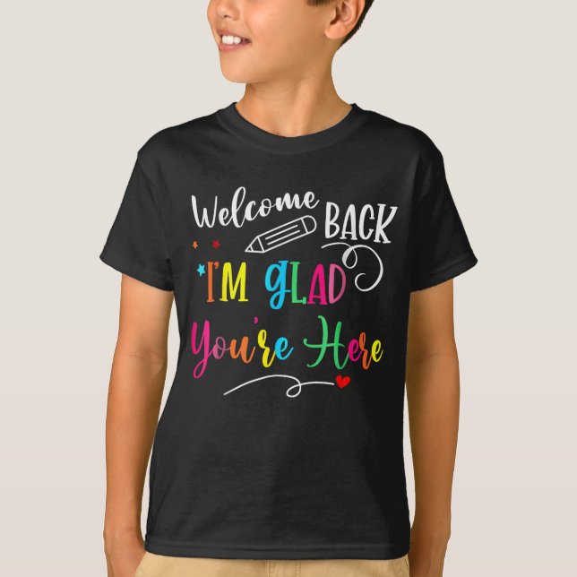Camiseta Welcome Back to School – Neon Retro Teacher Tee (Anverso)
