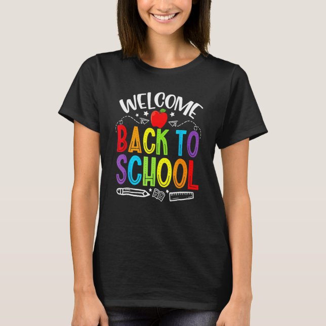 Camiseta Welcome Back To School Newsletter Meet The Teacher (Anverso)