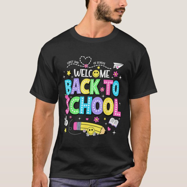 Camiseta Welcome Back To School Shirts First Day Of School  (Anverso)