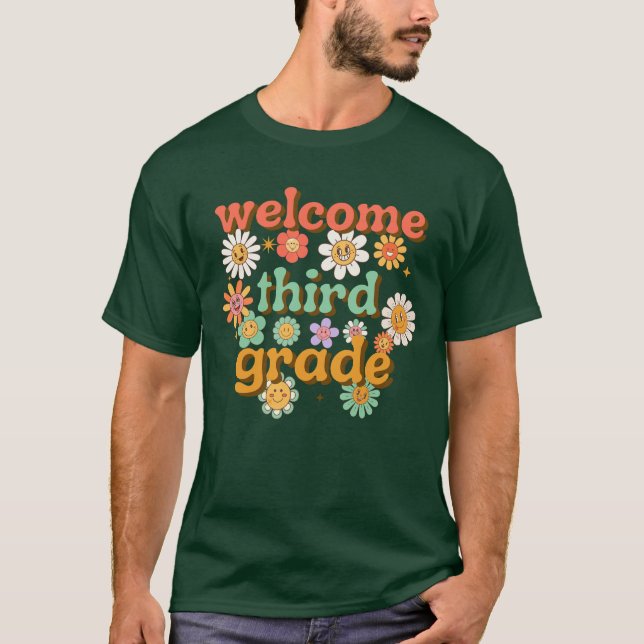 CAMISETA WELCOME THIRD GRADE  BACK TO SCHOOL FIRST DAY  (Anverso)