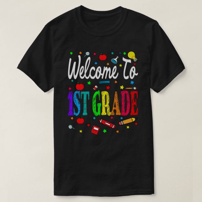 Camiseta Welcome To 1st Grade Back To School (Diseño del anverso)