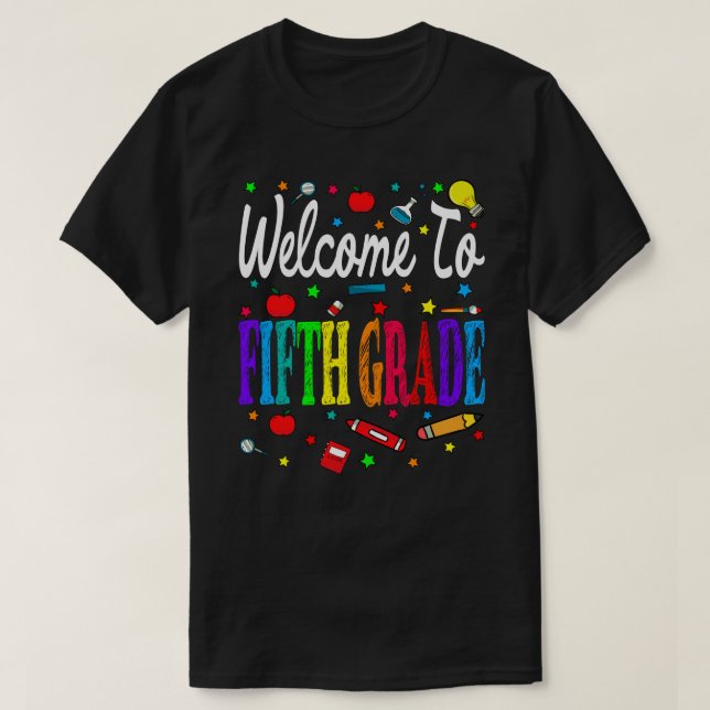 Camiseta Welcome To Fifth Grade Back To School (Diseño del anverso)