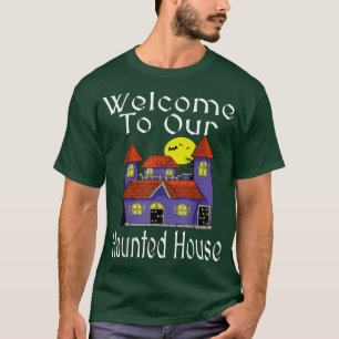 Camiseta Welcome To Our Haunted House Funny Halloween Bat F