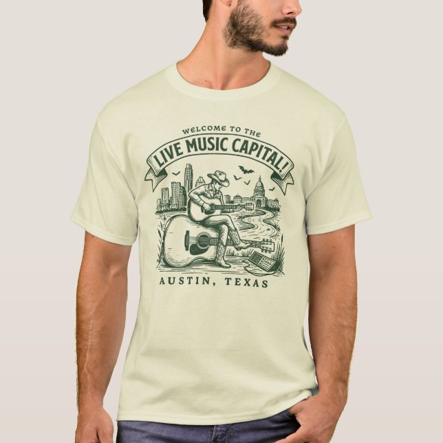 Camiseta Welcome to the Live Music Capital Austin City Texa (Anverso)